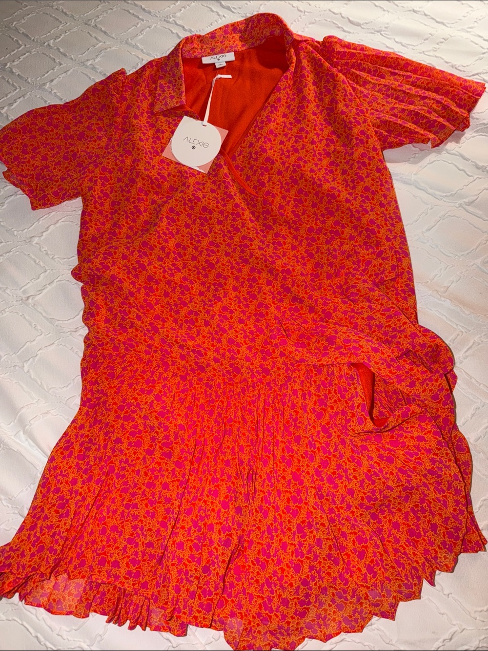 NWT Alexis pleated wrap dress
